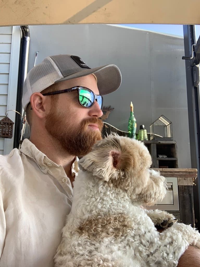 Garrett with his dog
